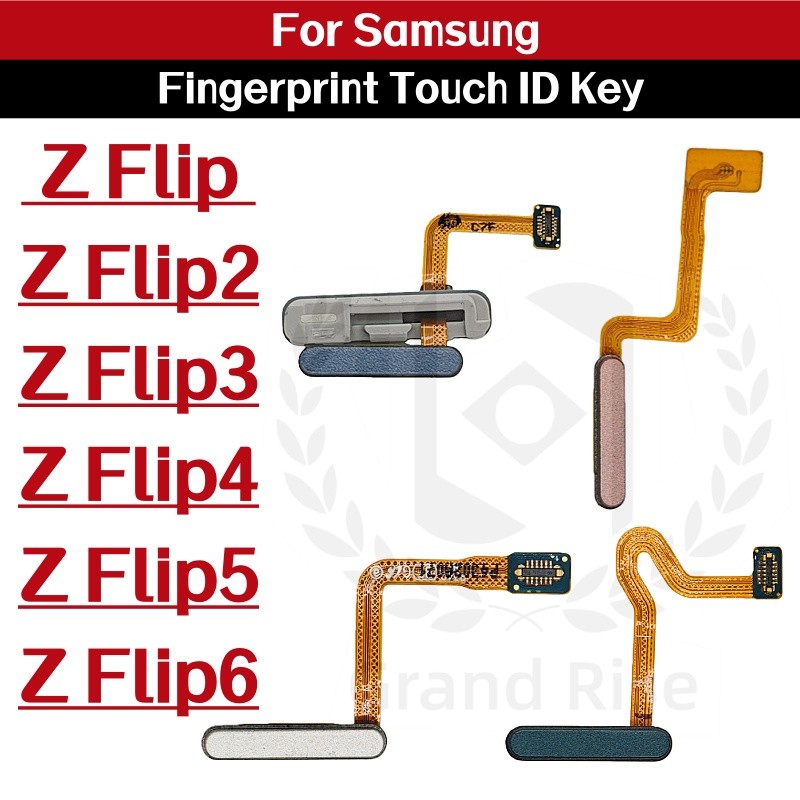 1X ปุ่มบ้านลายนิ้วมือ Touch ID ด้านข้างสําหรับ Samsung Galaxy Z Flip 2 Z Flip3 Z Flip4 Z Flip5 Z Fli