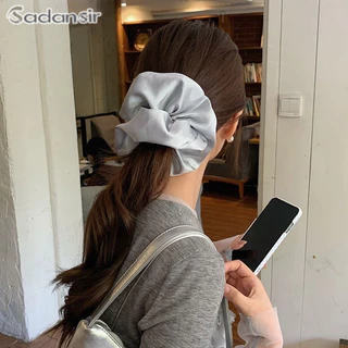 Sadansir.th1 ยางรัดผมผ้าซาตินสีพื้น สไตล์วินเทจฝรั่งเศส ยืดหยุ่นสูง นุ่มลื่น ใช้ได้ทุกวัน