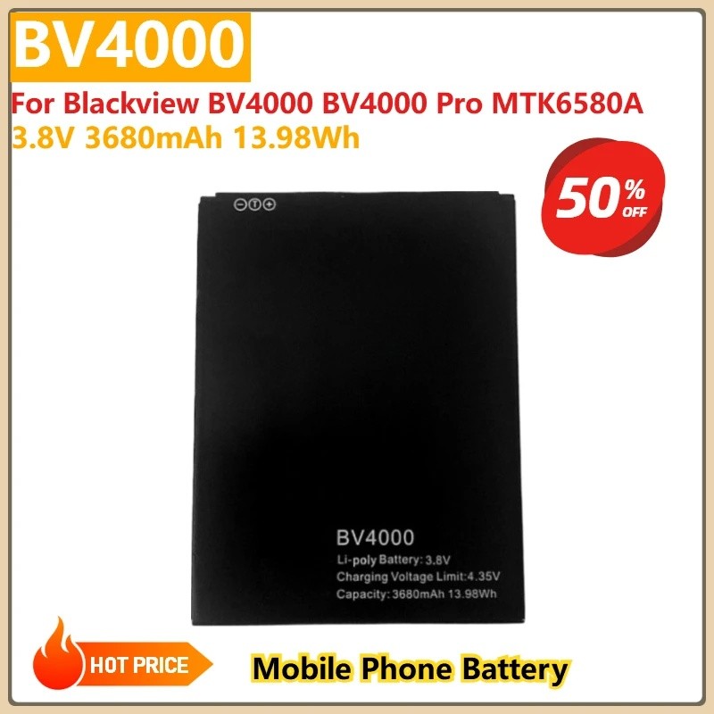 BV4000 เปลี่ยนแบตเตอรี่โทรศัพท์มือถือ 3.8V 3680mAh 13.9Wh สําหรับ Blackview BV4000 BV4000 Pro MTK658