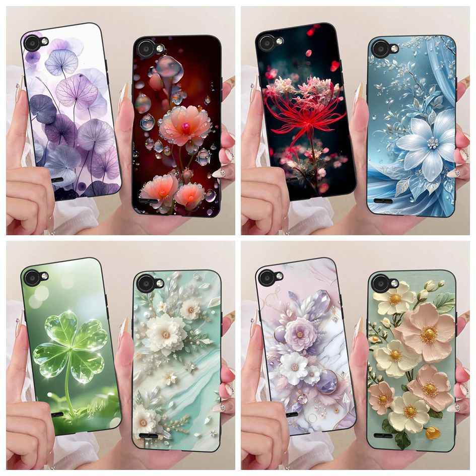 ปลอกใหม่สําหรับ LG Q6 Plus กรณี X600 X600K X600S M700 แฟชั่นดอกไม้ผีเสื้อนุ่มสีดําซิลิโคนสําหรับ LG 