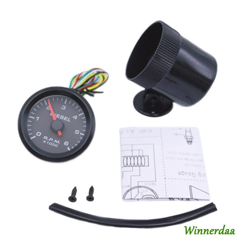 WIN 2 นิ้ว 52 มม.ดีเซลเครื่องยนต์ Tachometer 6000RPM Gauge สําหรับการตรวจสอบ RPM ที่ถูกต้อง