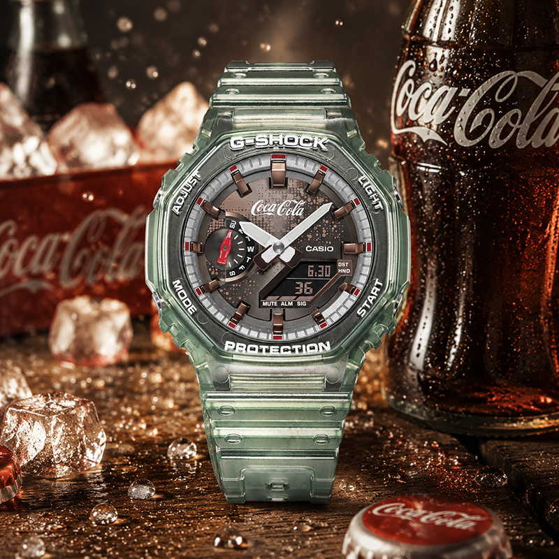 เหมาะสําหรับ GShock x Coca-Cola แปดเหลี่ยม Oak GA-2100CC-3A Classic Series GA-2100-4 สายนาฬิกาเรซิน 
