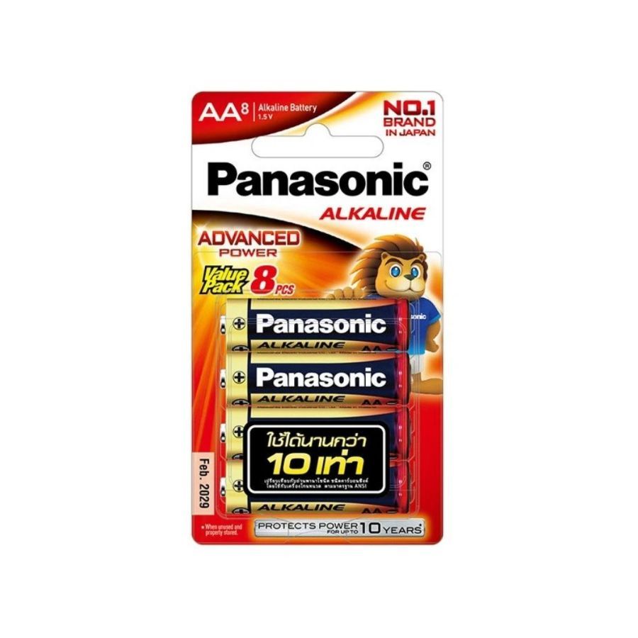 พานาโซนิค ถ่านอัลคาไลน์AA Panasonic Alkaline Battery AA 8Pcs.