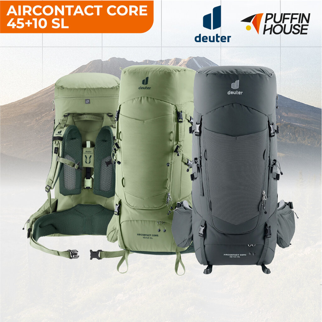 DEUTER เป้เดินป่าผู้หญิง มี Raincover ขนาด 45+10 ลิตร Aircontact Core 45+10 SL