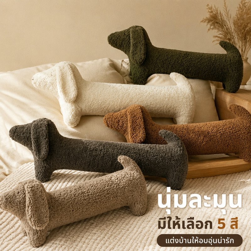 หมอนกอด ตุ๊กตาหมา ดัชชุน ยาว นุ่ม ไส้แน่น หมอนโซฟา ของตกแต่งบ้าน คาเฟ่ มีหลายสี