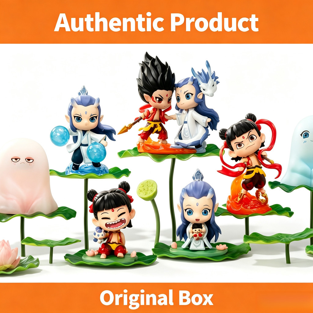 P POPMART Nezha Natural Bond Series อินเทรนด์เล่นรูปปริศนากล่องของขวัญ