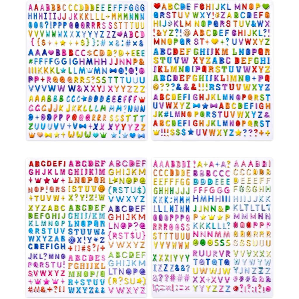ORTA 4 แผ่น 3D Puffy Letter สติกเกอร์, Self-Adhesive Scrapbooking ตัวอักษรอุปกรณ์สําหรับงานฝีมือ DIY