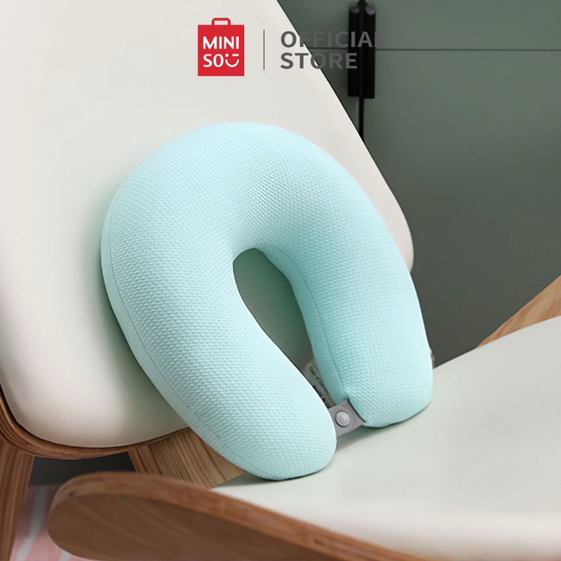 ORIGINAL MINISO หมอนรองคอ หุ้มด้วยโฟม หมอนรูปตัวยู หมอนรองคอสําหรับเดินทาง Miniso