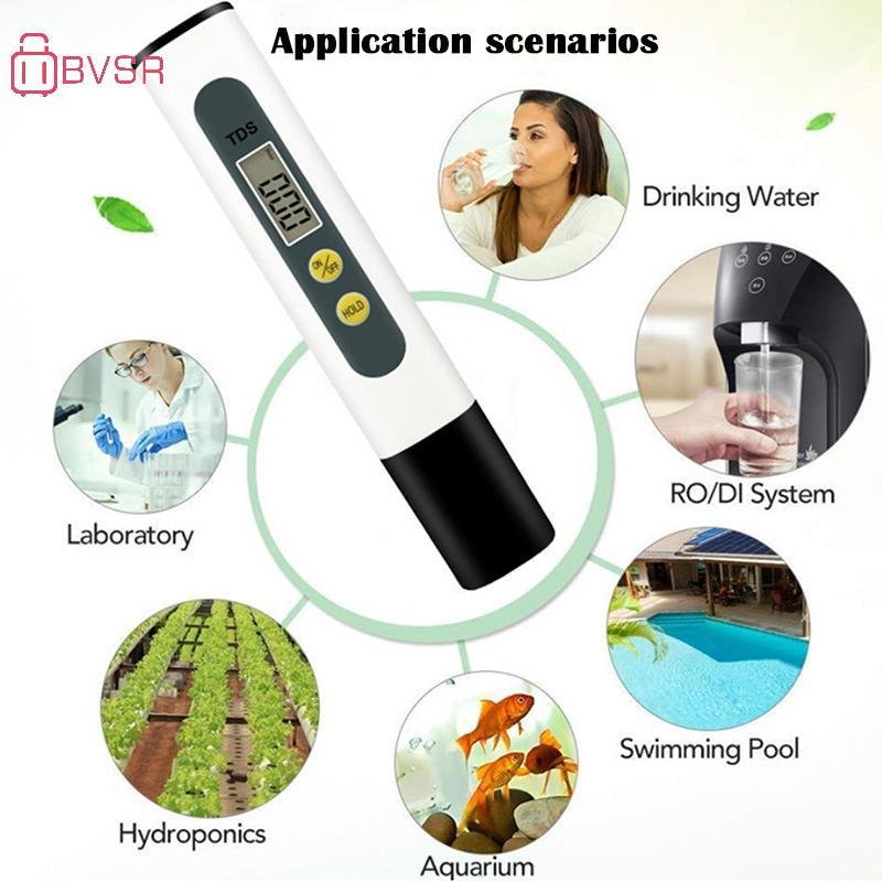BVSR 0.01 Tds Ec PH Meter สําหรับปากกาทดสอบ PH ดิจิตอลคุณภาพน้ํา 0-14 PH Range TH