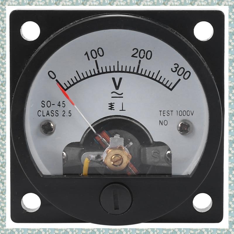 [h5bl3j6wj.ph] AC 0-300V Round Analog Panel Meter Voltmeter Gauge สีดํา