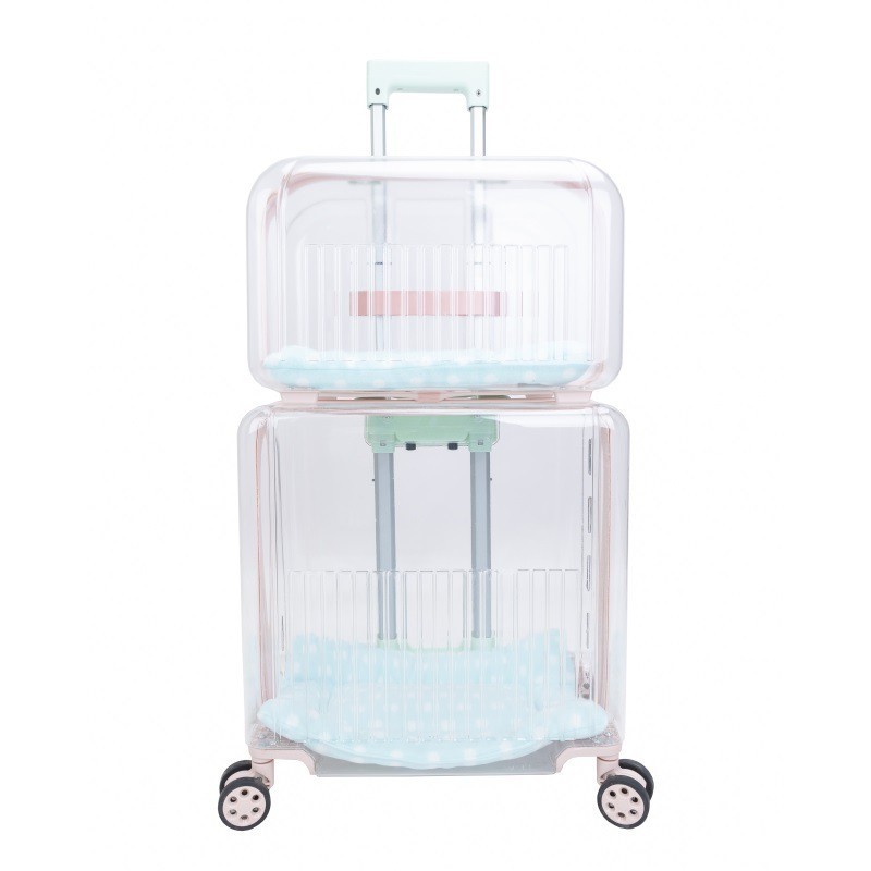 Pet Trolley Case Portable Dog Cat Outing Bag Transparent Pet Space Bag Checked Air Box Cat Bag