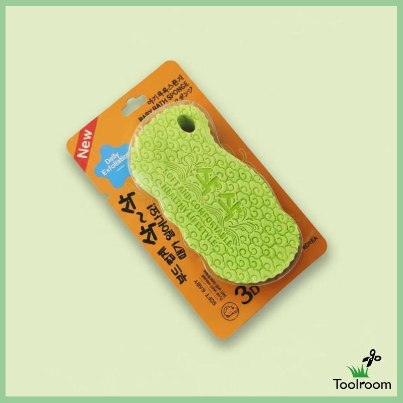 [Toolroom] 3D Body Exfoliating Sponge Gentle Exfoliaation 3D Exfoliating White