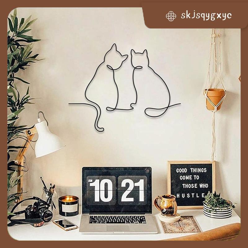 skjsqygxycMetal Cat-Wall Decor, Cat-Wall Art, Minimalist Room & Living Room Wall Decor