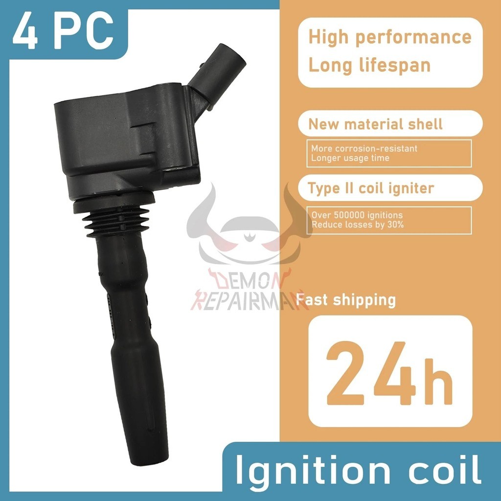 4 PCS คอยล์จุดระเบิดสําหรับ EA211 Audi A1 A3 VW POLO GOLF MK7 Skoda Yeti Fabia ใหม่ Tiguan Passat 1.