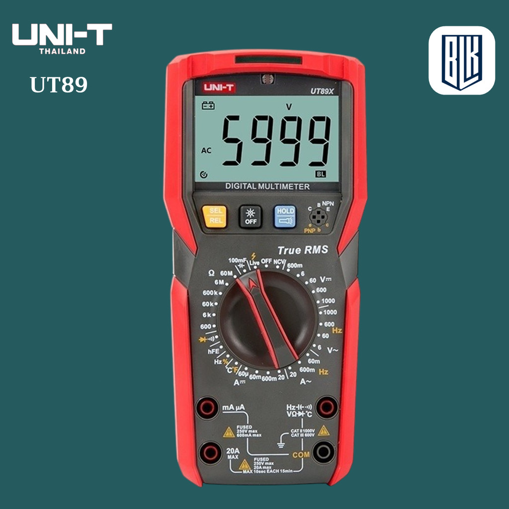 Uni-t UT89X UT89XD UT89XE มัลติมิเตอร์ดิจิทัล 1000V DC AC แรงดันไฟฟ้า 20A ความต้านทานกระแส ประจุกระแ