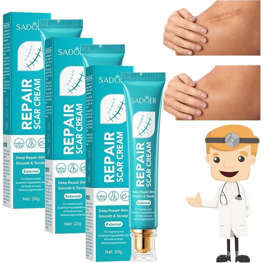 Sadoer Repair Scar Cream, Sadoer Scar Cream Face, Professional Repair Gel พร้อมสูตรสมุนไพรธรรมชาติ, 