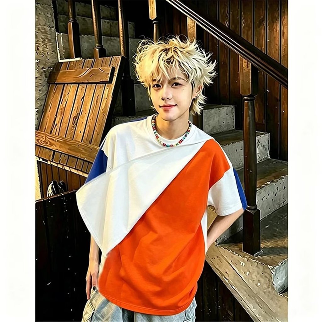 No ส่วนลด 26 ต้นฤดูใบไม้ผลิ | สองจับคู่ | ผ้าฝ้ายผสมขนสัตว์ | เสื้อยืดคอกลมเบสิค