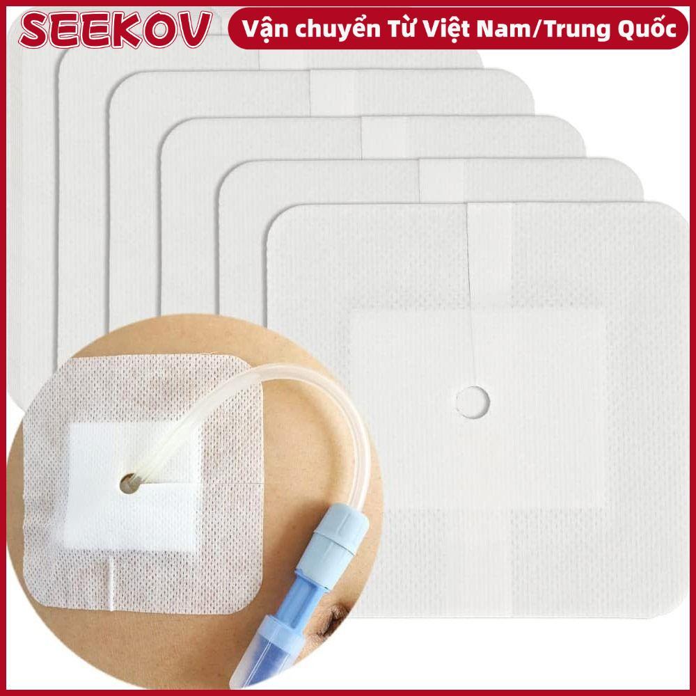 SEKOV 10pcs Feeding Tube Pad, อุปกรณ์ไตเทียมผ้าพันแผลแผล Chest Catheter Cover, เปลี่ยน Gtube อุปกรณ์