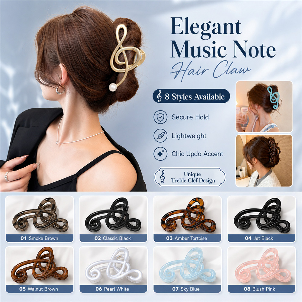 ไม้ Note Grabber Shark Clip กิ๊บติดผมสีน้ําตาลขนาดใหญ่ กิ๊บติดผมด้านหลังระดับไฮเอนด์ของผู้หญิงใหม่