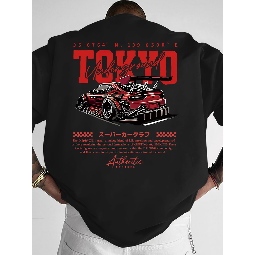 เสื้อยืดกราฟิก Vintage Tokyo Drift Car Coordinate