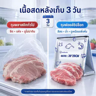 【50 ชิ้น/แพ็ค】ถุงฟอยล์เก็บอาหารอลูมิเนียม ปิดสนิท สำหรับแช่แข็งเนื้อสัตว์ในตู้เย็น ใช้ซ้ำได้ พร้อมส่ง