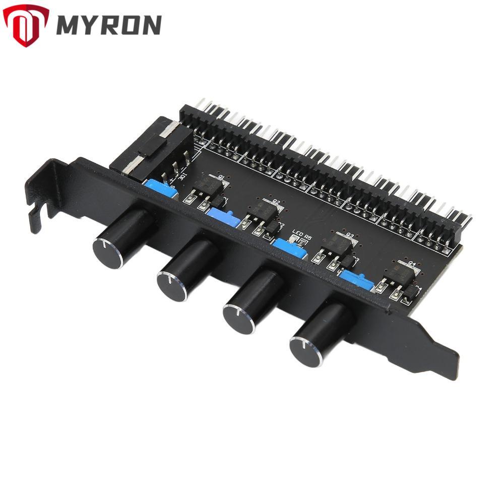 MYRON PC Fan Hub, 4 Knob Design 8 Channels Fan Speed Controller, ใช้งานได้จริง 72W PWM Fan Hub CPU C