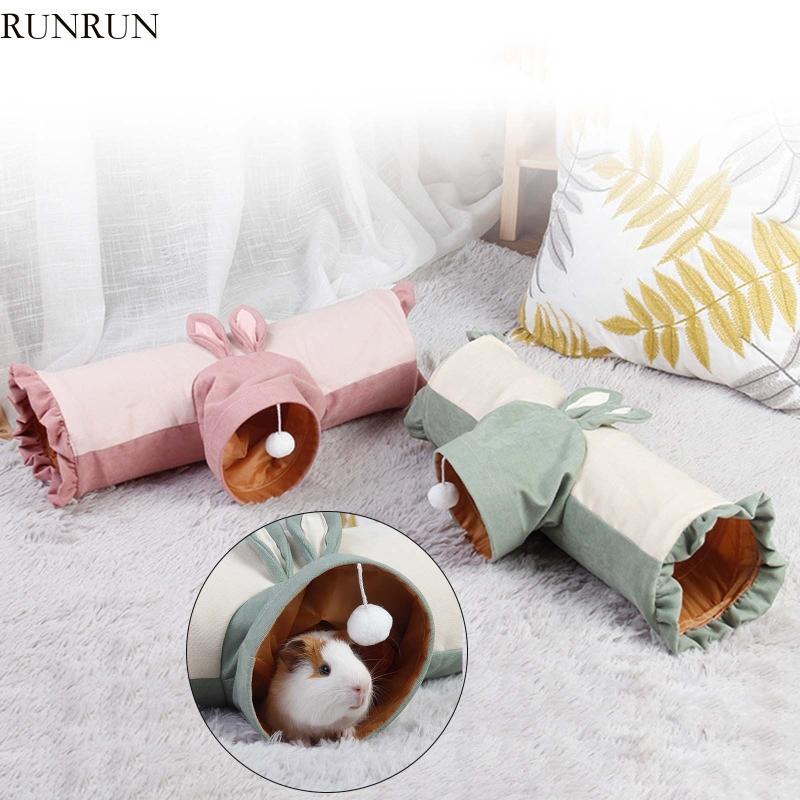 RUN Cats Tunnel Tube 3-Way Extensible สําหรับเล่นเต็นท์ Interactive ของเล่นเขาวงกต House fo