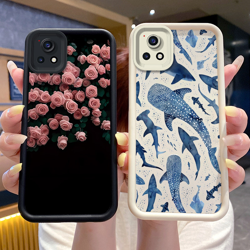 เคสกันกระแทกสําหรับVivo Y52S 5G/IQOO U3/Y72 5G (India)/Y31S 5Gปลอกโทรศัพท์ปลาดอกไม้พิมพ์เชลล์ซิลิโคน
