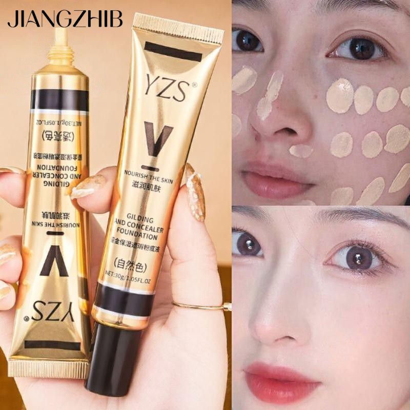 JIANGZHIB ครีมรองพื้น ปกปิดจุดด่างดําอย่างล้ําลึก ติดทนนาน ให้ความชุ่มชื้น คอนซีลเลอร์แต่งหน้าใบหน้า