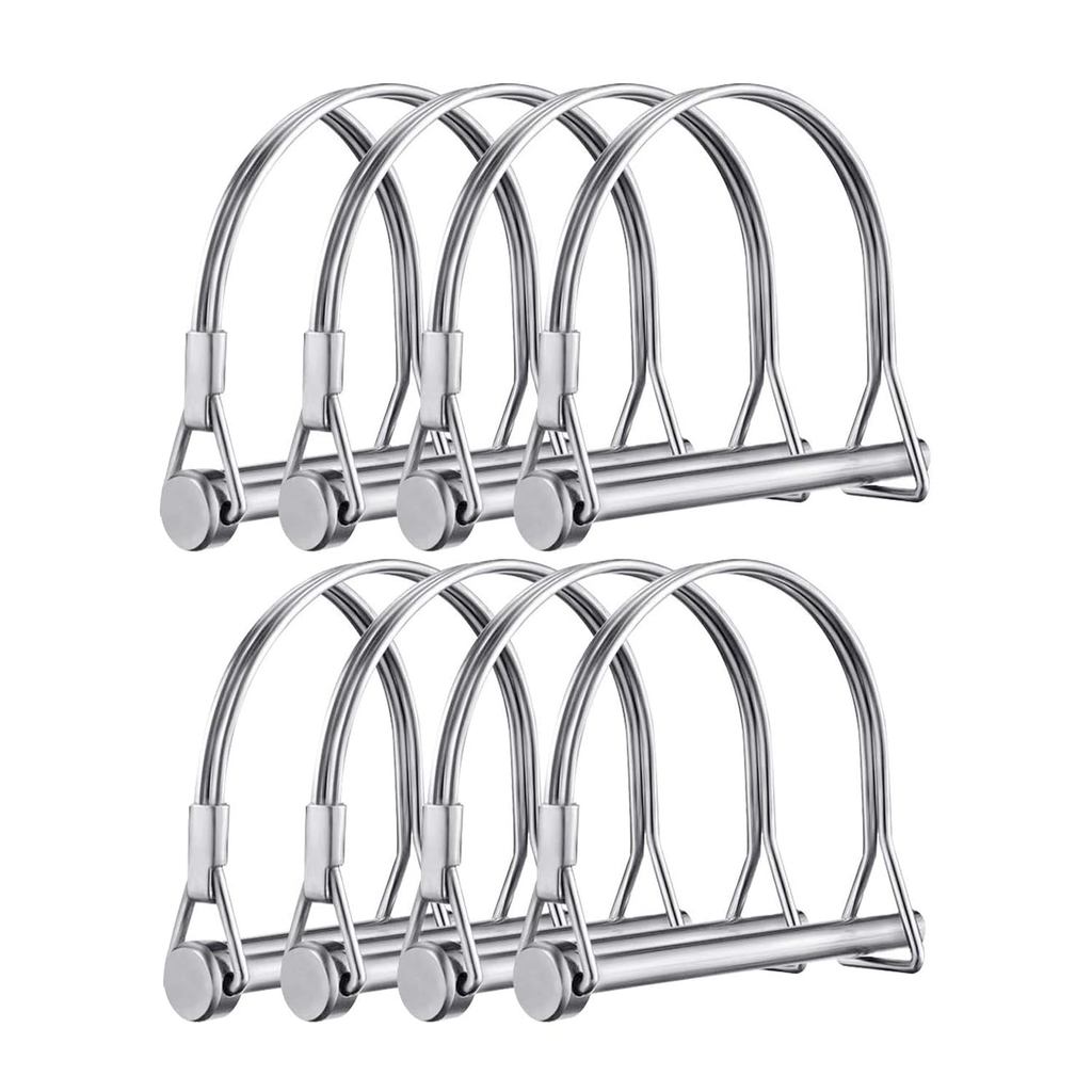 8 Pack Trailer Hitch 1/4 x 4 นิ้วล็อคลวด Pin Hitch คลิป Safety Trailer Coupler Pin PTO Pin ล็อค Heav
