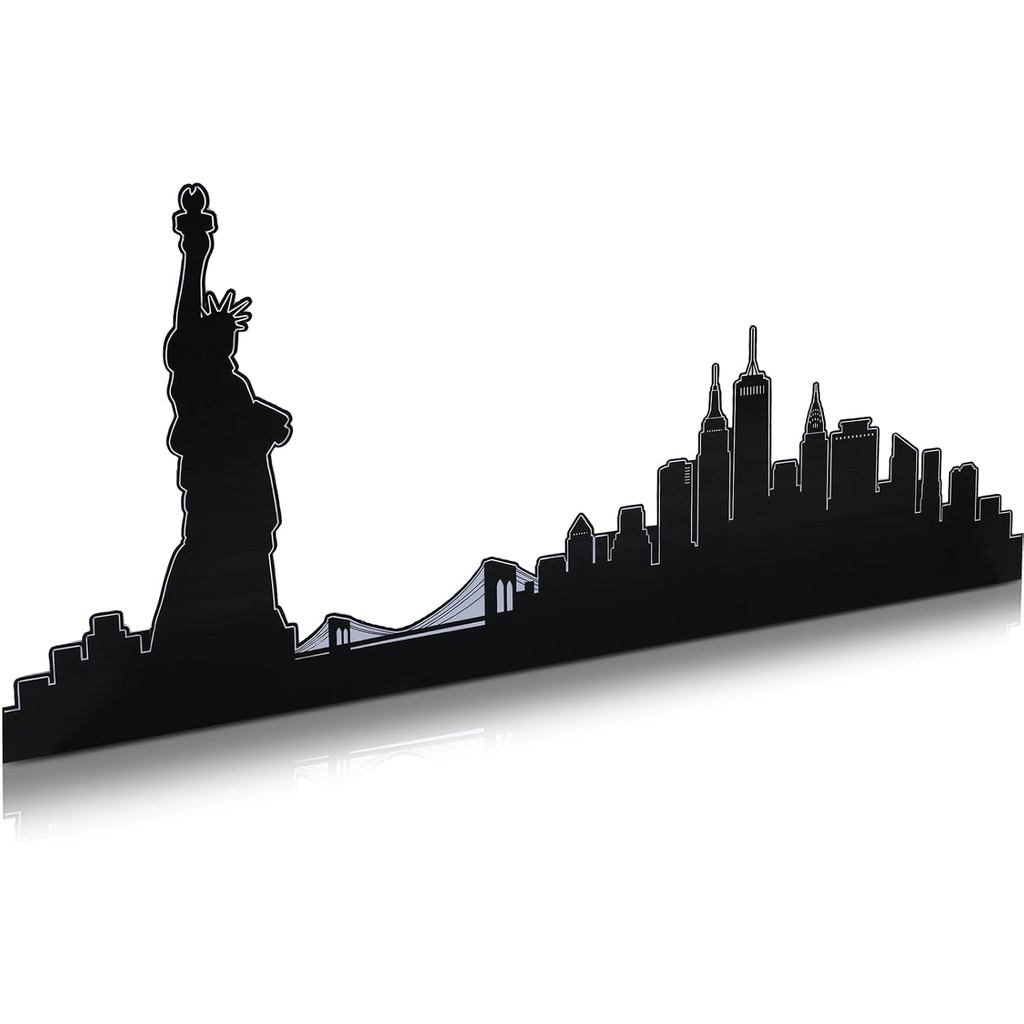 Chunful 5.2 Ft New York City Skyline กระดาษแข็ง Stand Up Cutout ขนาดชีวิต Patriotic New York City Th