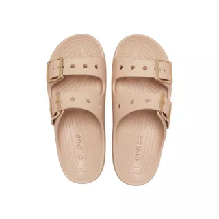CROCS รองเท้าแตะผู้หญิง SATURDAY METALLIC BUCKLE SANDAL - BLUSH