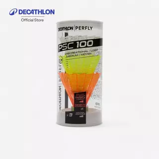 Decathlon Badminton Shuttlecocks ลูกขนไก่พลาสติกขนาดกลางรุ่น Psc 100 แพ็ค 3 ชิ้น - Multi Color