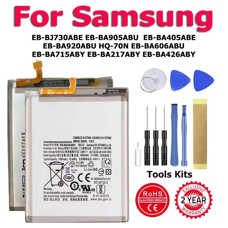 XDOU EB-BJ730ABE EB-BA905ABU EB-BA606ABU HQ-70N แบตเตอรี่สําหรับ Samsung Galaxy J7 9 11 21 32 42 40 