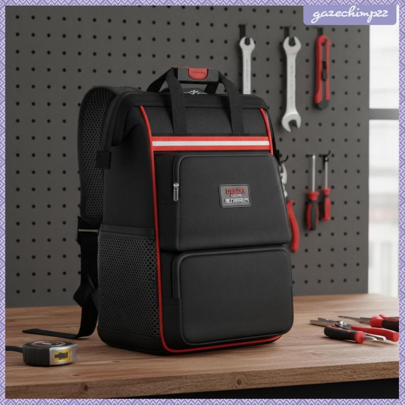 [Gazechimp] Tool Backpack Heavy Duty Tool Bag Backpack Multi 17 Inch High Top