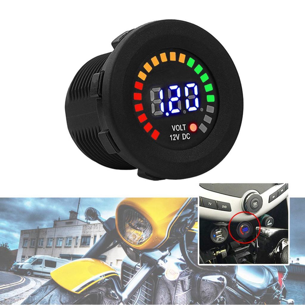 โวลต์มิเตอร์รถ Led พร้อมเครื่องวัดแรงดันไฟฟ้าสําหรับ ATV UTV