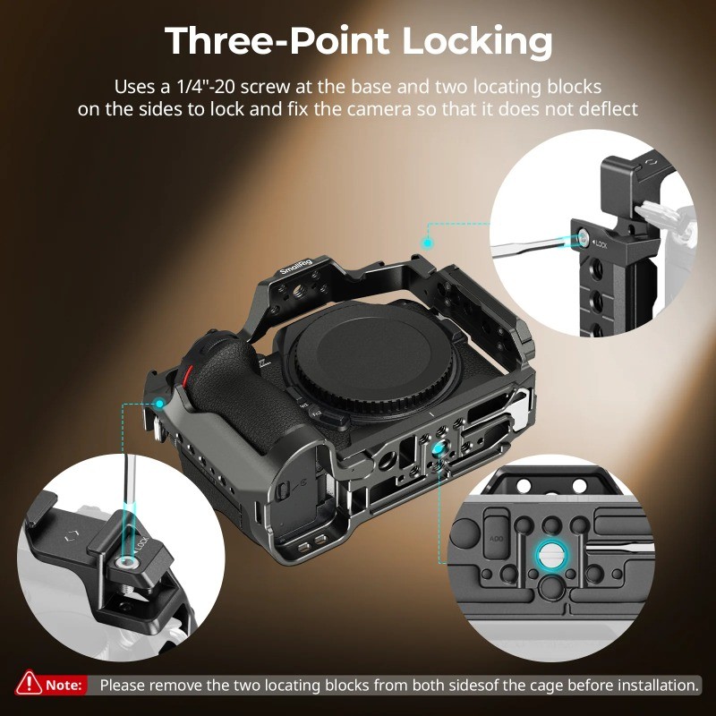 SmallRig 5257 กรงสําหรับ Nikon Z5 II/Z5/Z6/Z6II, Z7/Z7II พร้อม HawkLock Arca-Swiss Quick Release Pla