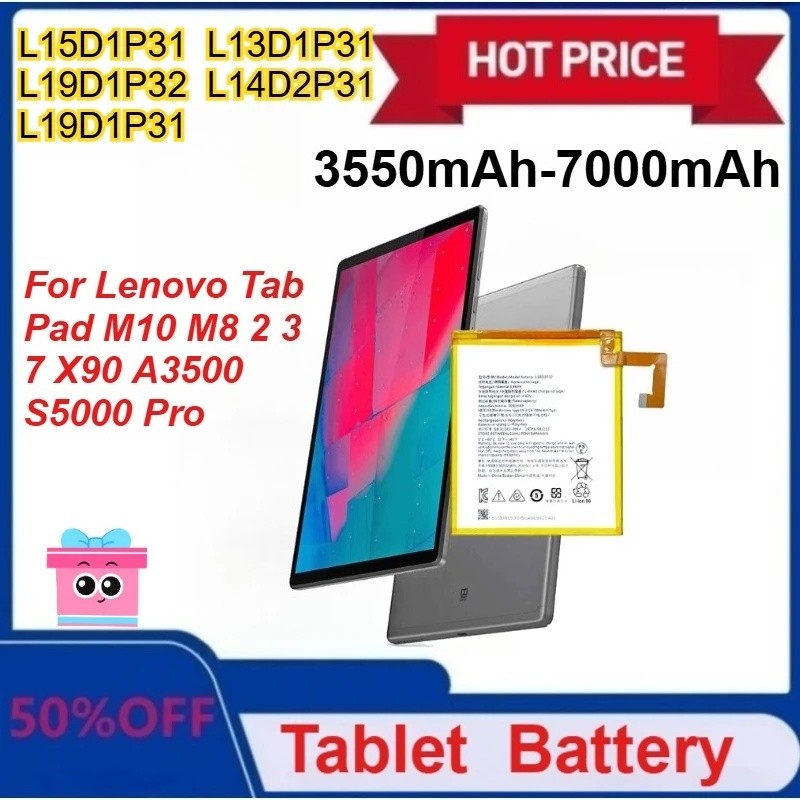 ใหม่ L15D1P31 L13D1P31 L19D1P32 L14D2P31 L19D1P31 แบตเตอรี่สําหรับ Lenovo Tab Pad M10 M8 2 3 7 X90 A