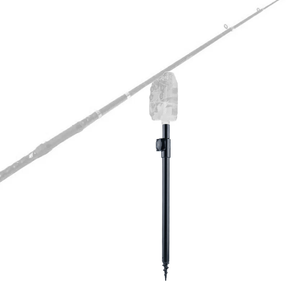 Telescopic Fishing Bank Stick อลูมิเนียม Rod Rest Ground สนับสนุนขาตั้งเกลียว Spike Quick Release ล็อคสีดํา — صورة 8