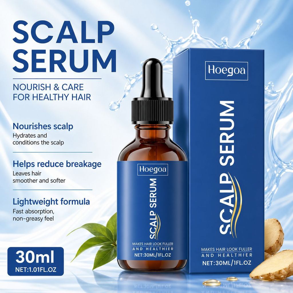 HOEGOA Hair Essence Hair Nutritious Black Hair Nourishing Scalp Care Essence Hair Root Strengthening