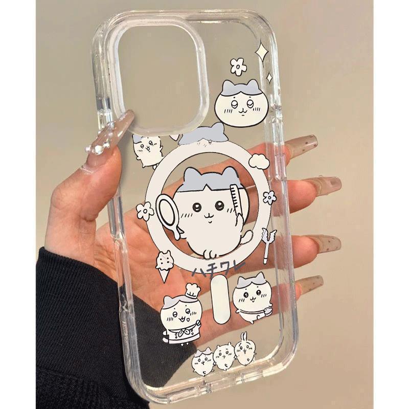 Chiikawa/Usagi/Usagi เหมาะสําหรับเคสโทรศัพท์ IPhone16promax แม่เหล็กโปร่งใส/Ufiw