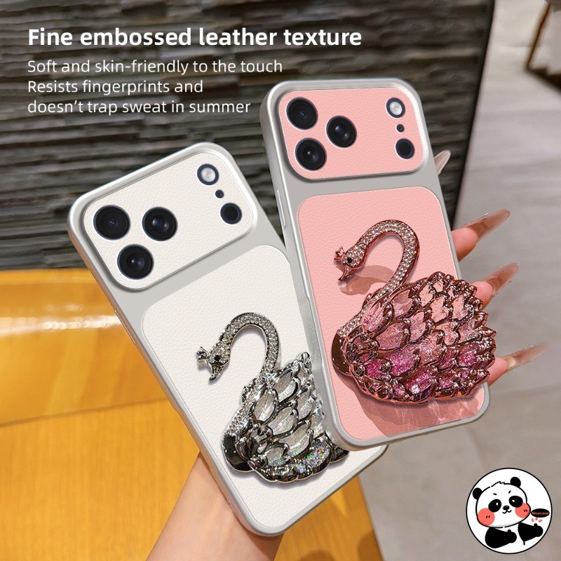 PU หนังเคสโทรศัพท์พร้อม Swan สําหรับ Vivo Y05 Y04S Y19S Pro Y19E Y19sGT Y17 Y16 Y15S Y15A Y12S Y10 Y