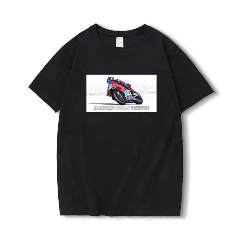 เสื้อยืดลายรถมอเตอร์ไซค์ race SBK ผ้าคอตตอน100% สำหรับผู้ชายและผู้หญิง สไตล์สตรีทแฟชั่น