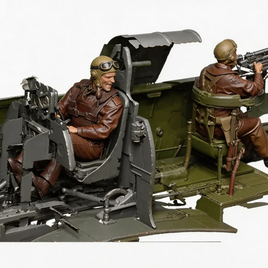 [ALLspark] 1/32 World War II Air Force Soldier (2 คน) เรซิ่นทหารโมเดลสีขาวประกอบรุ่น A-2272