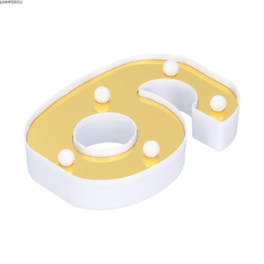 โคมไฟป้าย JUNMPERRD, Number 6 6 LED Number Light, แสงสีขาวอบอุ่นหรูหราแบตเตอรี่ขับเคลื่อน Gold Light