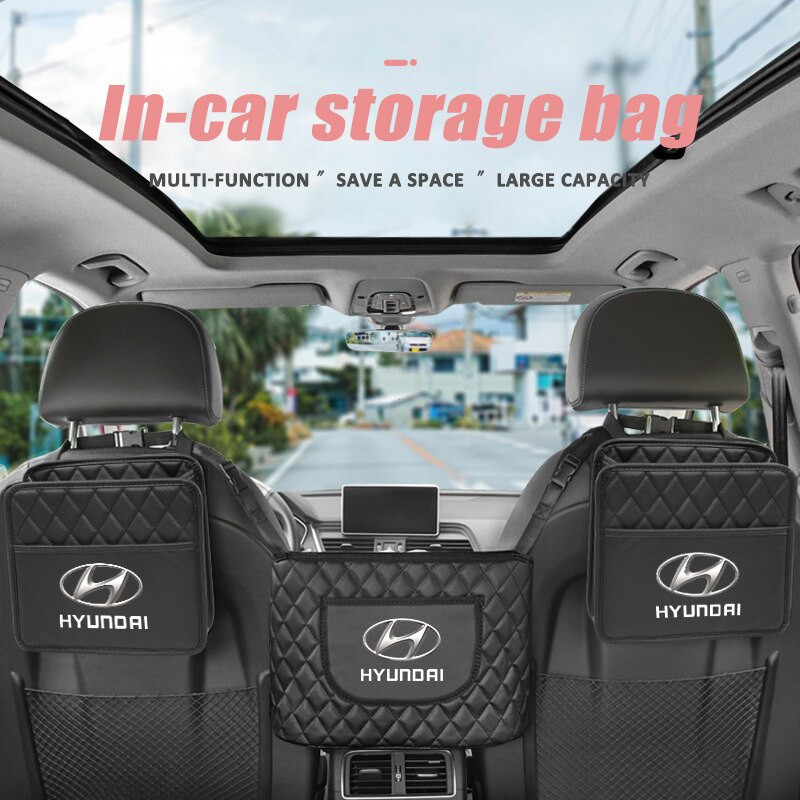 หนังรถที่นั่งกลับกระเป๋า Multi Function กระเป๋าสําหรับ Hyundai Ioniq 6 5 Kona Certa Elantra N Santa 