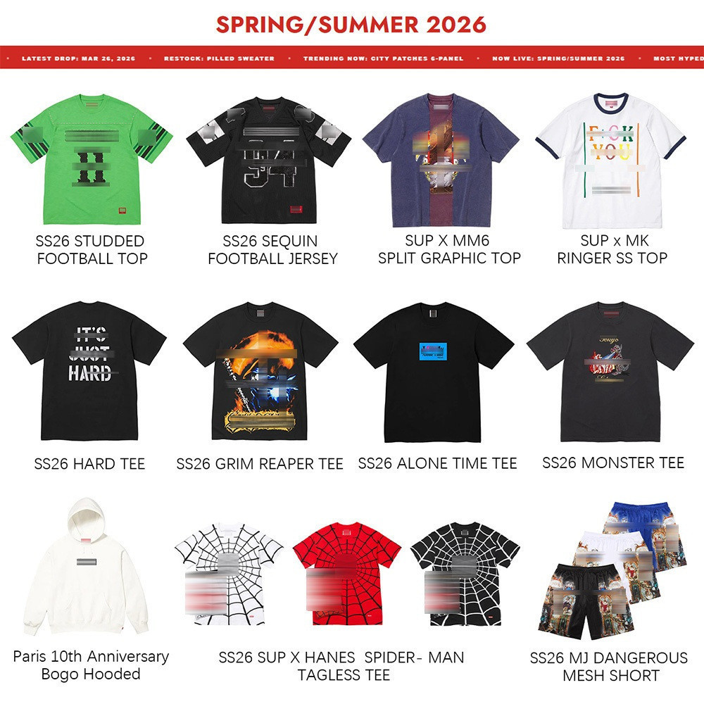 SS26 SUP new arrive tee (June) date collection Group-1