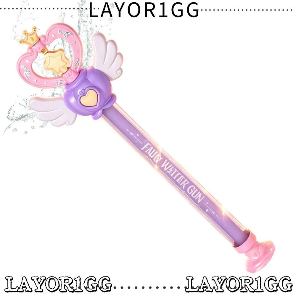 LAYOR1GG Princess Wand Water, Heart ตกแต่งประกายสเปรย์น้ํา, Creative Push Spray Winged Wand Shape Re