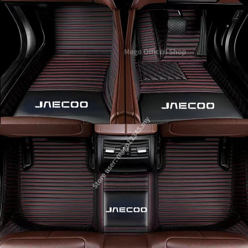 พรมหนังรถยนต์ สำหรับรถขับขวา Jaecoo 6 J6 EV,JAECOO 6T REEV J6T ขวามือขับพรมรถหนังพรมปูพื้นรถยนต์ / พ