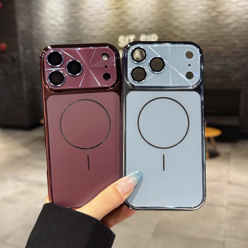 IPhone 18 pro max 17 pro max 16 pro max 15 pro max case iphone 18 pro 17 16 pro 16 17 pro 15 15 pro case กันกระแทก Electroplated การดูดซับแม่เหล็ก